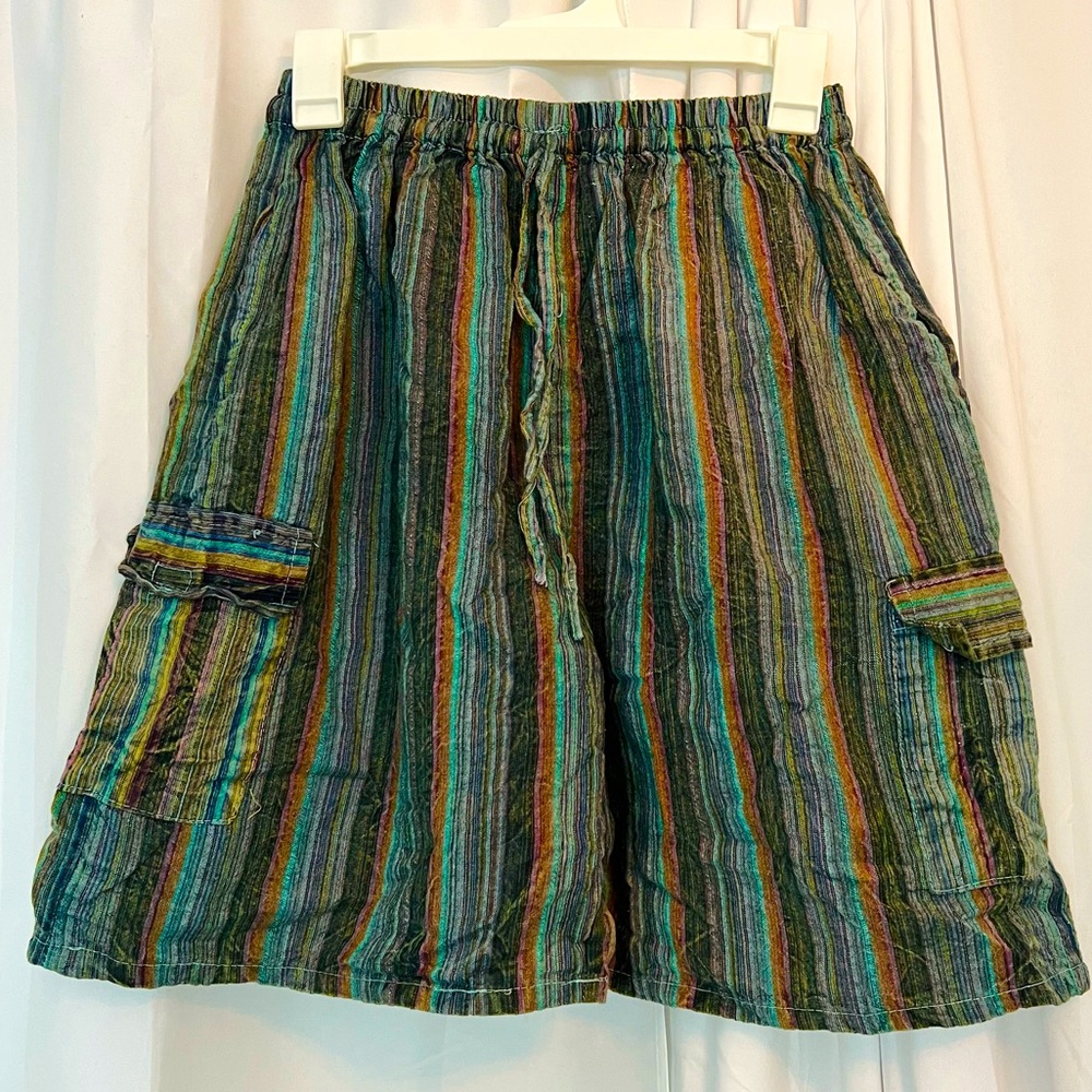 Unisex Striped Tibetan Cotton Shorts/Jorts